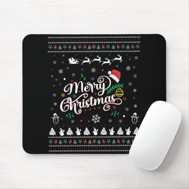 Funny Ugly Frohe Weihnachten Mousepad (Mit Mouse)
