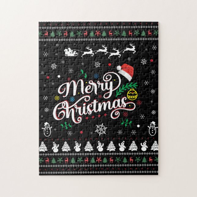Funny Ugly Frohe Weihnachten Puzzle (Vertikal)