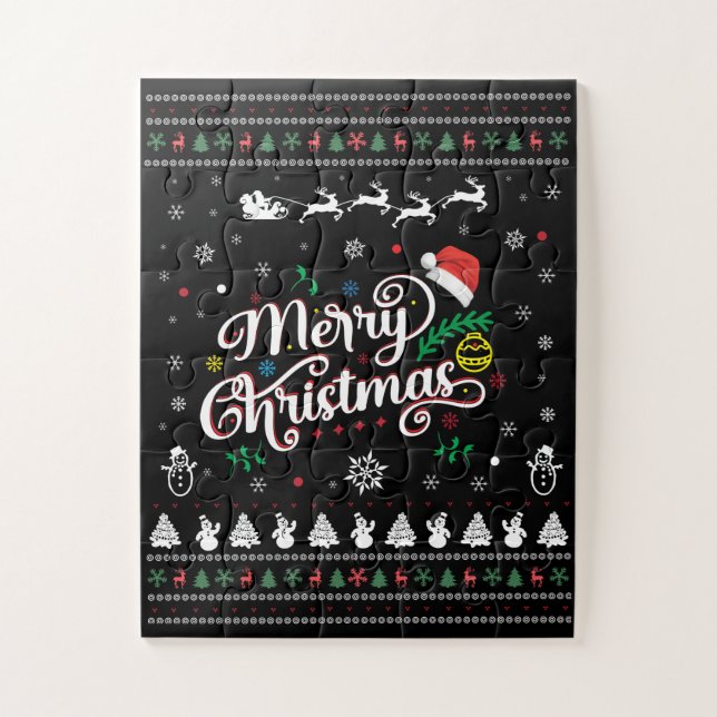 Funny Ugly Frohe Weihnachten Puzzle (Vertikal)