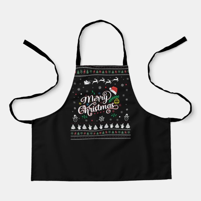 Funny Ugly Frohe Weihnachten Schürze (Vorderseite)