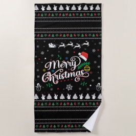 Funny Ugly Frohe Weihnachten Strandtuch
