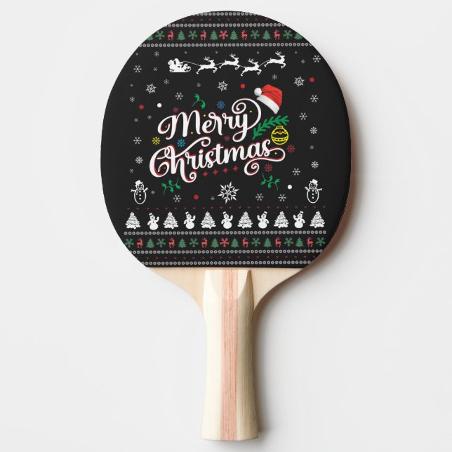 Funny Ugly Frohe Weihnachten Tischtennis Schläger (Vorderseite)