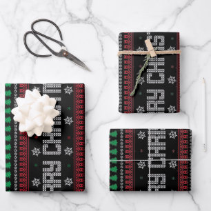 Funny Ugly Frohe Weihnachtsmuster Geschenkpapier Set