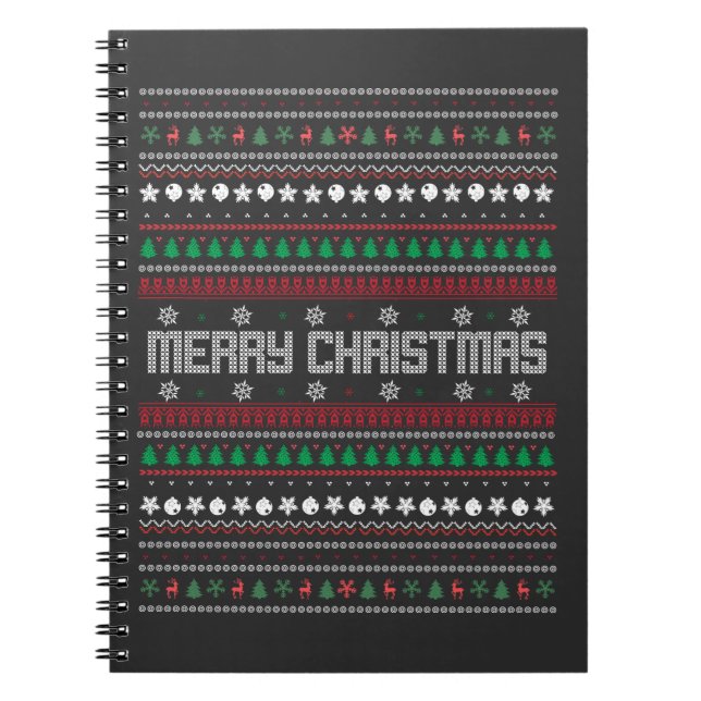 Funny Ugly Frohe Weihnachtsmuster Notizblock (Vorderseite)