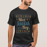 Funny Ugly Hanukkah Sweater Nice Jüdischer Junge M T-Shirt<br><div class="desc">Funny Ugly Hanukkah Sweater Nice Junge Matching Geschenk</div>
