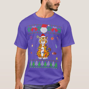 Funny Ugly Sweater Christmas Animals Santa Tigers T-Shirt