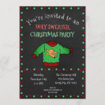 Funny Ugly Sweater Christmas Party Chalkboard Einladung<br><div class="desc">Laden Sie Freunde,  Familie und Gäste zu Ihrem hässlichen Weihnachts-Party ein!  Feiern Sie gute Zeiten und machen Sie Erinnerungen mit dem hässlichsten Weihnachtspulli,  den Sie finden können!  Personalisiert mit Ihren Party-Details!</div>