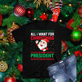 Funny Ugly Sweater Neuer Präsident Weihnachts-T - T-Shirt