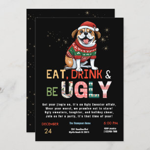 Funny Ugly Sweater Weihnachts-Party Einladung