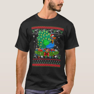 Funny Ugly Sweater Xmas Tiere Weihnachts Pfau T-Shirt