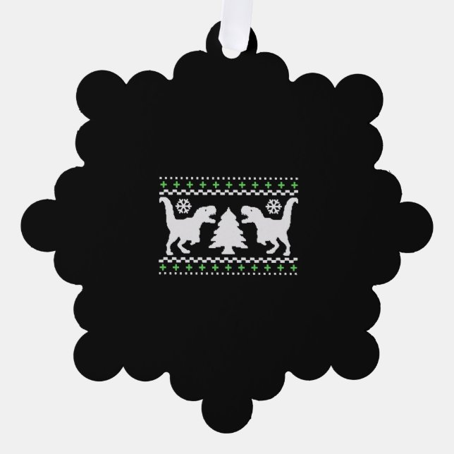 Funny Ugly T REX Christmas Ornament Karte (Vorderseite)