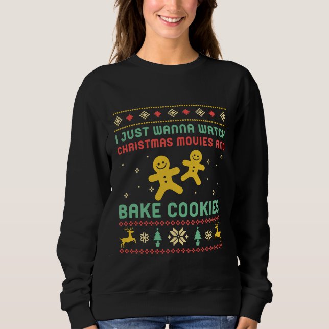 Funny Ugly Weihnachts Sweater Backkost Bäcker Sweatshirt (Vorderseite)