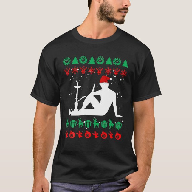 Funny Ugly Xmas Geschenk Shisha Shisha Shisha Hook T-Shirt (Vorderseite)