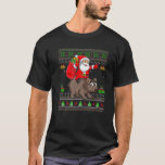 Funny Ugly Xmas Santa Riding Wombat Christmas T-Shirt<br><div class="desc">Funny Ugly Xmas Santa Riding Wombat Christmas</div>