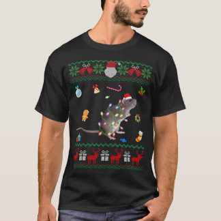 Funny Ugly Xmas Sweater Animals Lights Christmas R T-Shirt
