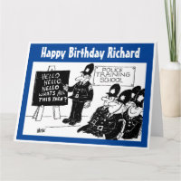 Funny UK Police Training School Birthday Card