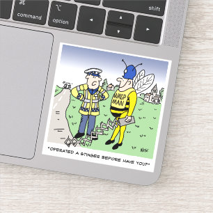 Funny UK Traffic Police Cartoon Aufkleber