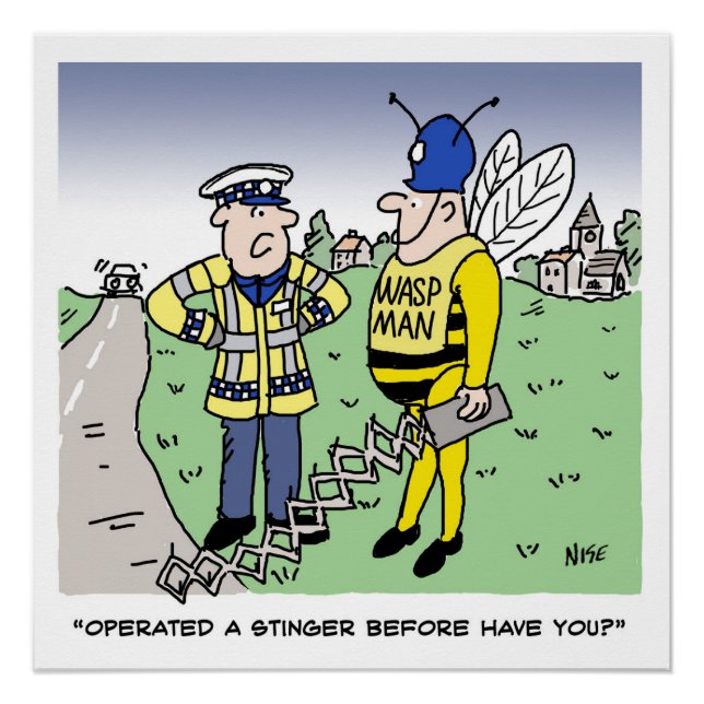 Funny UK Traffic Police Cartoon Poster (Vorderseite)