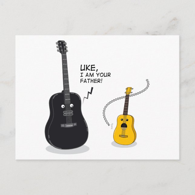 Funny Uke, ich bin dein Vater! Kissen Postkarte (Vorderseite)