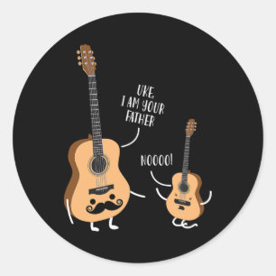 Funny Uke Ich bin dein Vater T Shirt Ukulele Gitar Runder Aufkleber