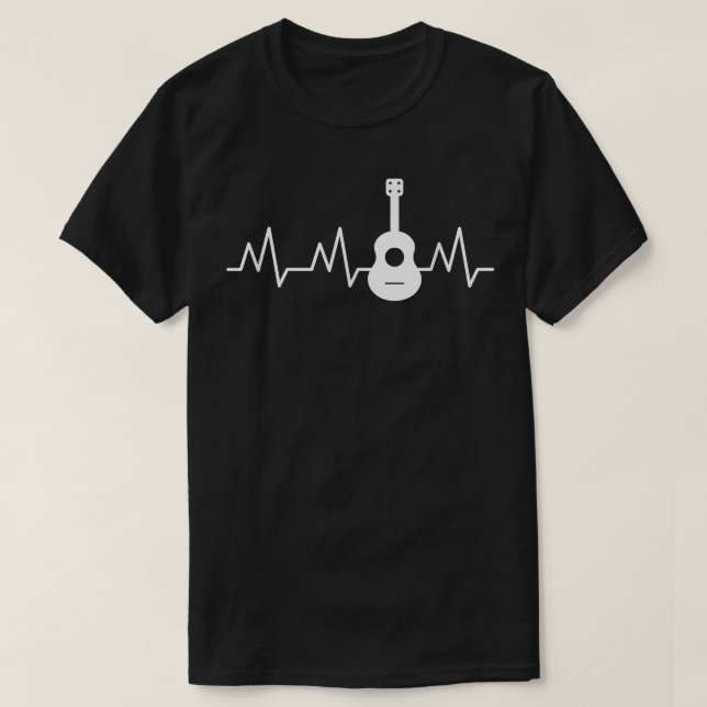 Funny UKULELE HEARTBEAT Guitar Lover für Cooles UK T-Shirt (Design vorne)