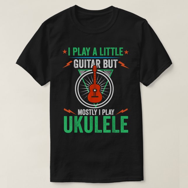 Funny Ukulele Retro Little Guitar Gitarrist Guitar T-Shirt (Design vorne)