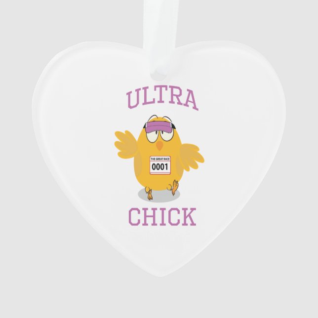Funny Ultra Chick Runner Ornament (Rückseite)