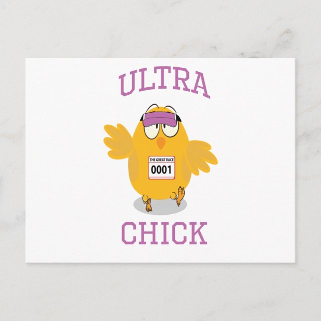 Funny Ultra Chick Runner Postkarte (Vorderseite)