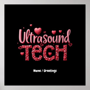 Funny Ultrasound Tech Valentine's Day Ideen Poster