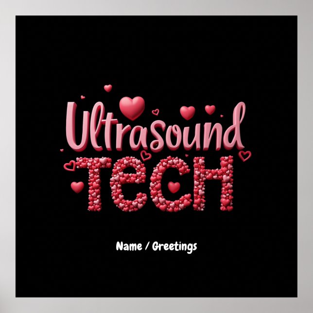 Funny Ultrasound Tech Valentine's Day Ideen Poster (Vorne)