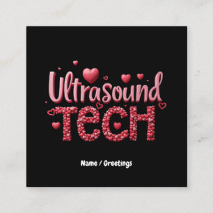 Funny Ultrasound Tech Valentine's Day Ideen Quadratische Visitenkarte