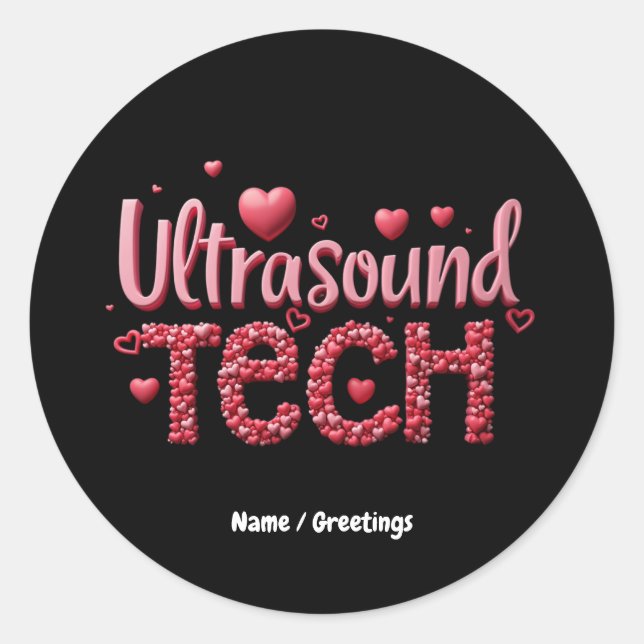 Funny Ultrasound Tech Valentine's Day Ideen Runder Aufkleber (Vorderseite)