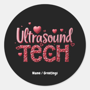 Funny Ultrasound Tech Valentine's Day Ideen Runder Aufkleber