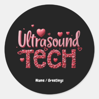 Funny Ultrasound Tech Valentine's Day Ideen Runder Aufkleber