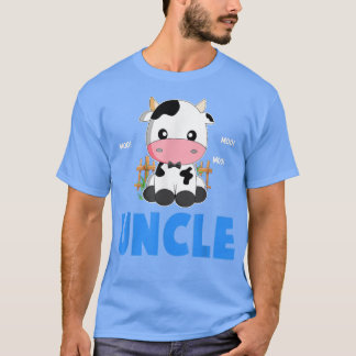 Funny Uncle Cow Cute Cow Farmer Birthday Matching  T-Shirt