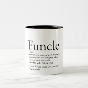 Funny Uncle Funcle Definition-Sprichwort Zweifarbige Tasse