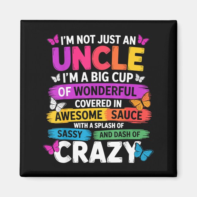 Funny Uncle Quote Sy Cool Uncle Men  Magnet (Vorne)