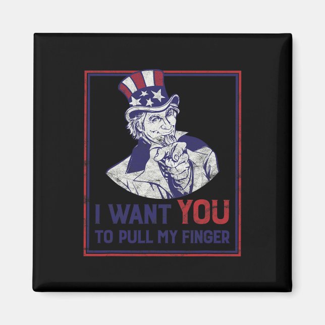 Funny Uncle Sam ich Wollte Sie, meinen Finger zu z Magnet (Vorne)
