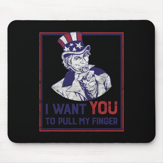 Funny Uncle Sam ich Wollte Sie, meinen Finger zu z Mousepad (Vorne)
