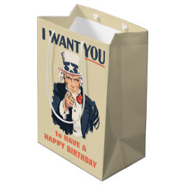 Funny Uncle Sam Patriotic Birthday Mittlere Geschenktüte