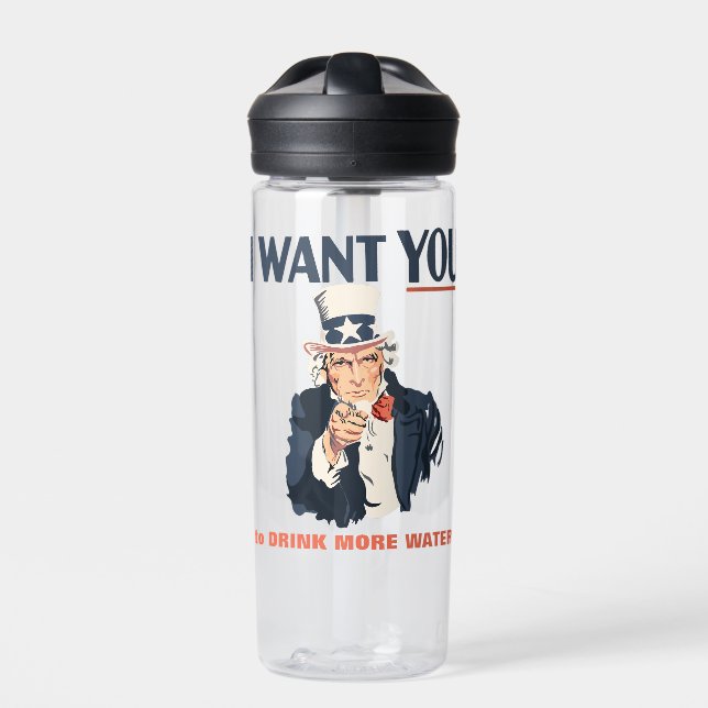 Funny Uncle Sam Patriotic Custom Trinkflasche (Vorderseite)