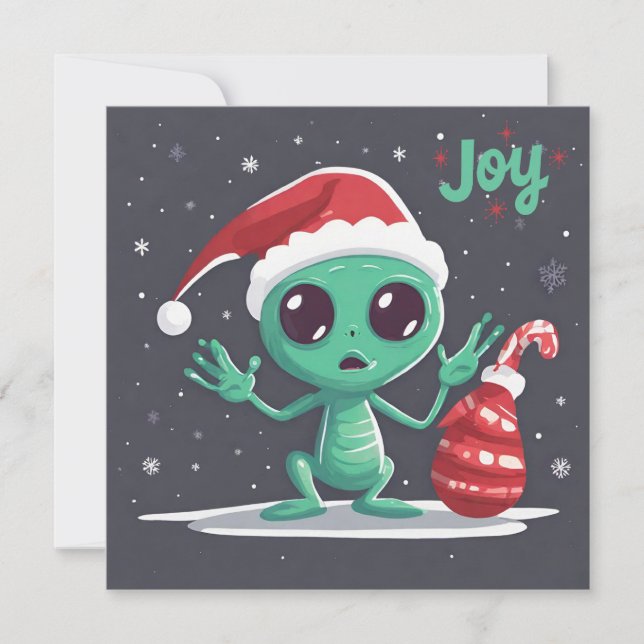 Funny und Beängstigende Weihnachten Grüne Alien (Vorderseite)
