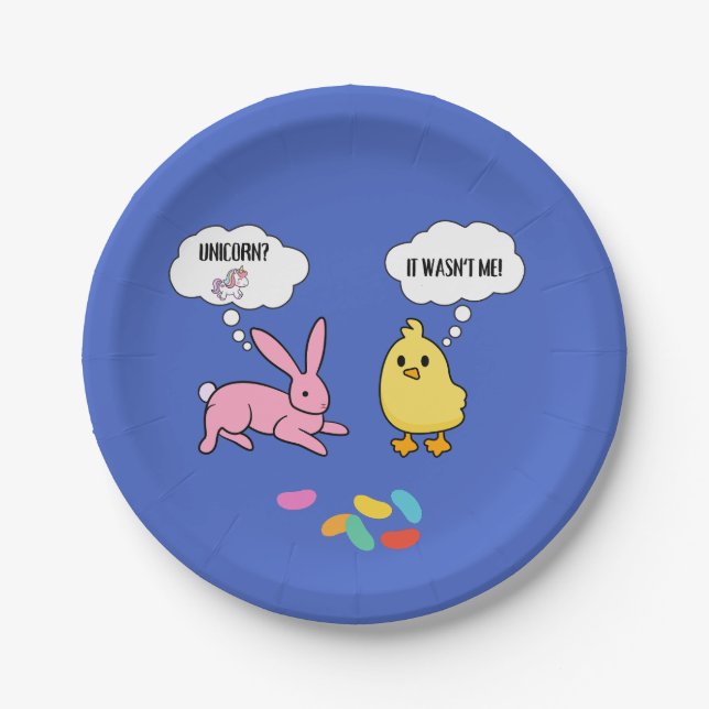 Funny und Chick Shirt für Ostern Pappteller (Vorderseite)