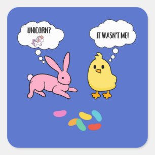 Funny und Chick Shirt für Ostern Quadratischer Aufkleber