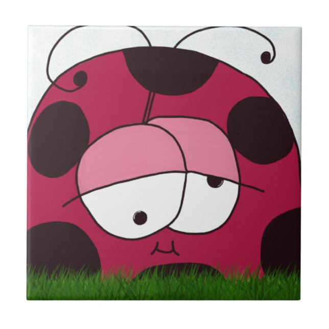 Funny und Chubby Ladybug Fliese (Vorderseite)