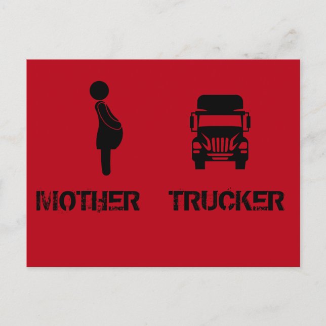 Funny und cool Mother Trucker von Storeman Postkarte (Vorderseite)