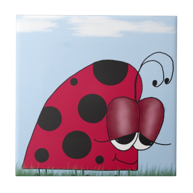 Funny und Euphoric Ladybug Fliese (Vorderseite)