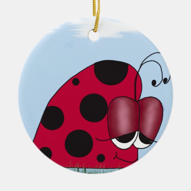 Funny und Euphoric Ladybug Keramikornament (Vorne)