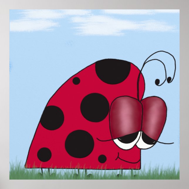 Funny und Euphoric Ladybug Painting Poster (Vorne)