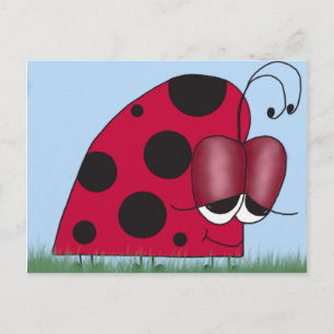 Funny und Euphoric Ladybug Postkarte